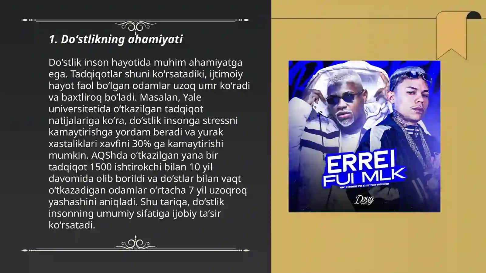 Doʻstlik oliy fazilat 3