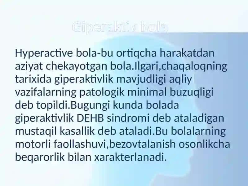 Giperaktiv bolalarga Psixologik yordam 3