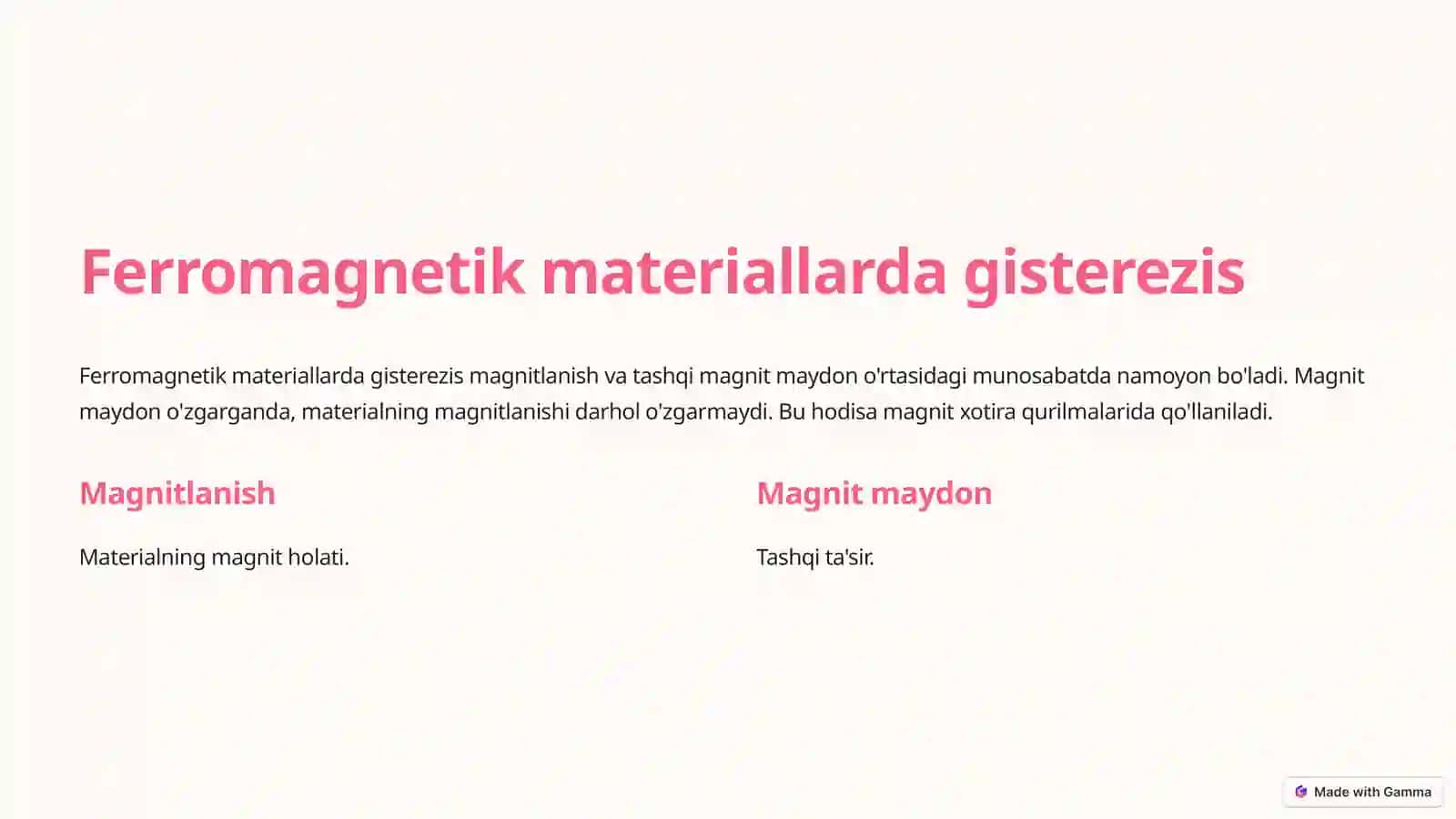 Gisterezis hodisalari 3