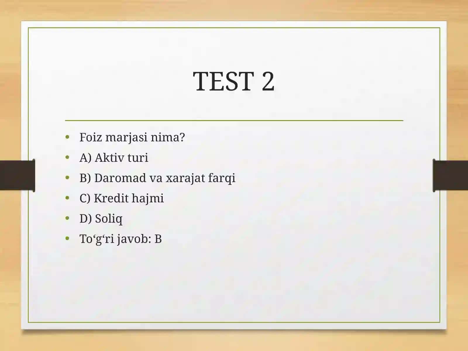 Foiz riski  termin test krasword 3