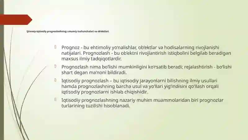 Prognozlash usullari va ularning turlari 3