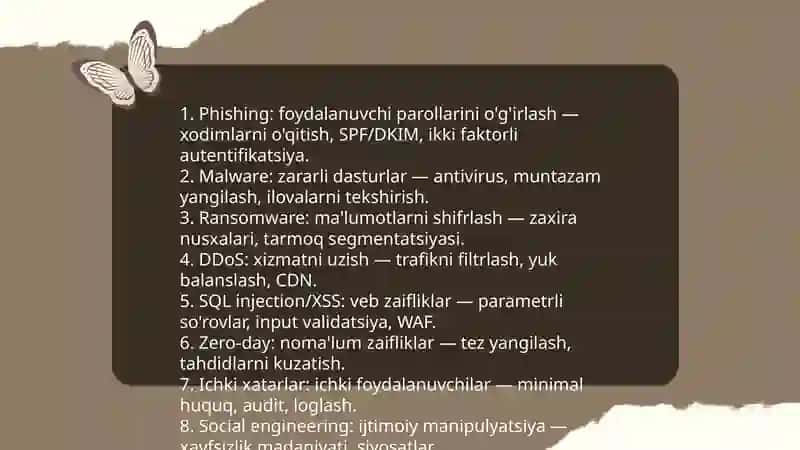 Axborot texnalogiya sohasidagi tahdidlar va ularning oldini olish 3