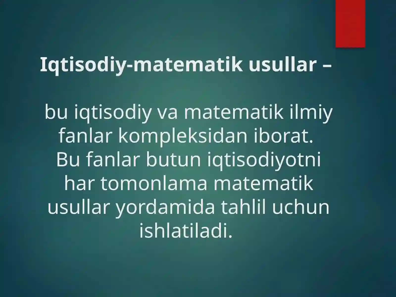 Modellashtirishning Iqtisodiy-Matematik Asoslari 3
