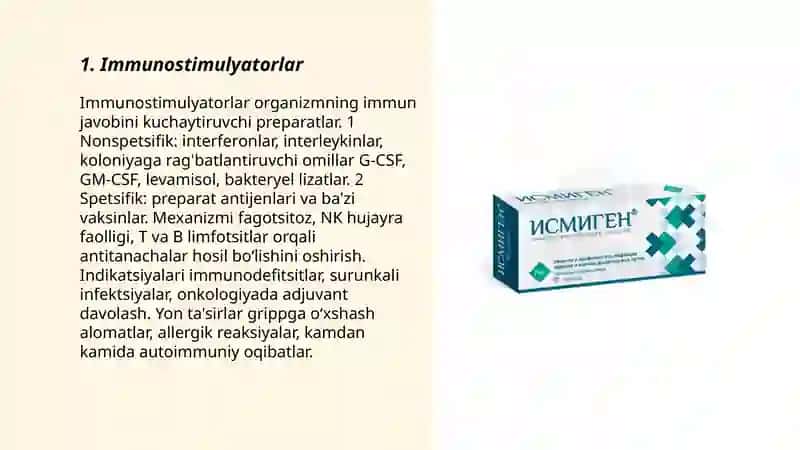 Immunitetga ta'sir etuvchi vositalar 3