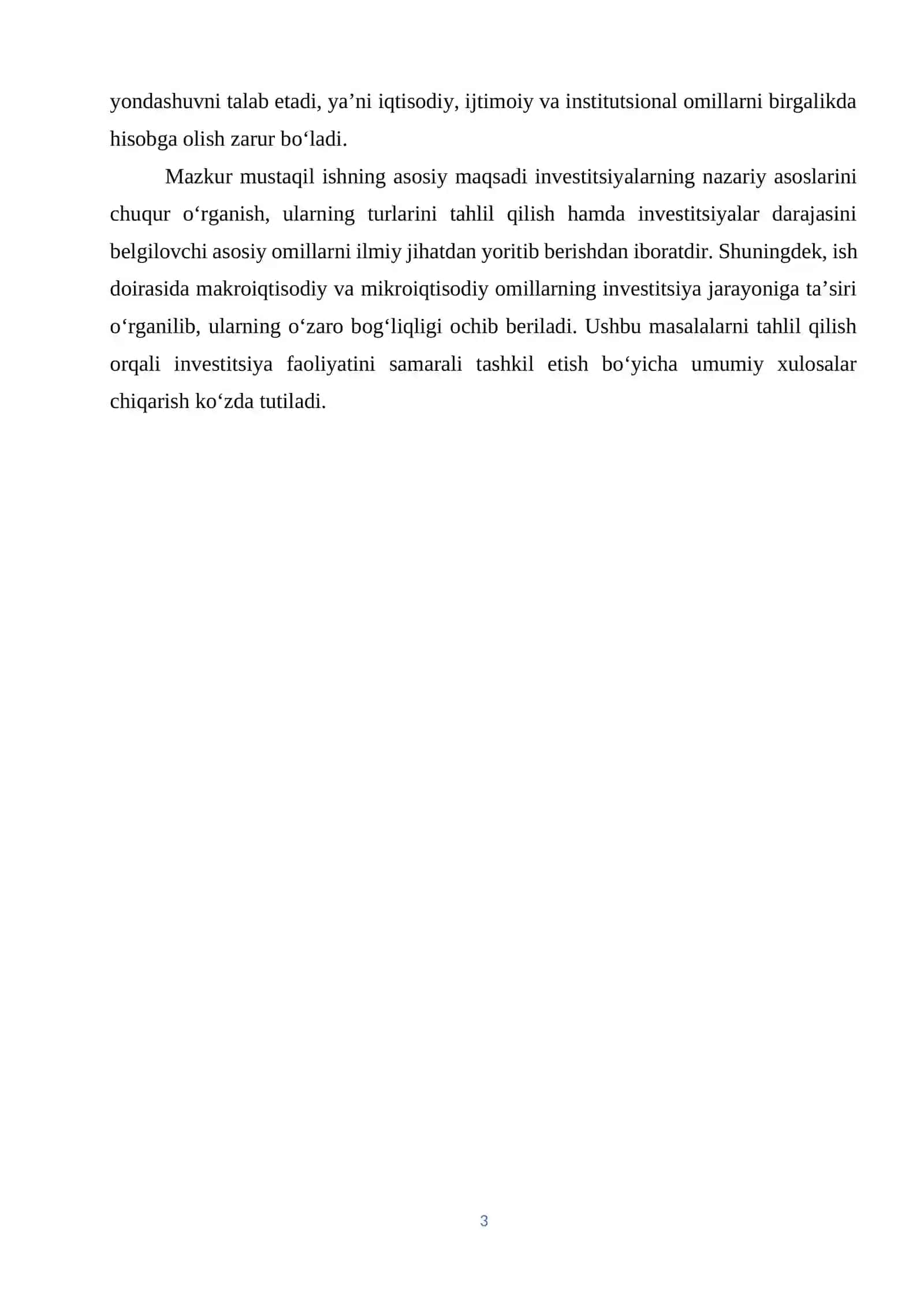 INVESTITSIYALAR VA UNING DARAJASINI BELGILOVCHI OMILLAR 3