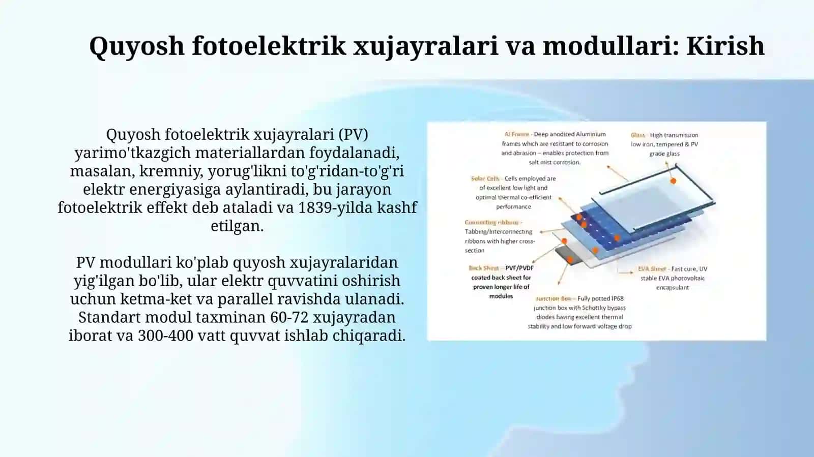 Quyosh fotoelektrik elementlari va modullari 3