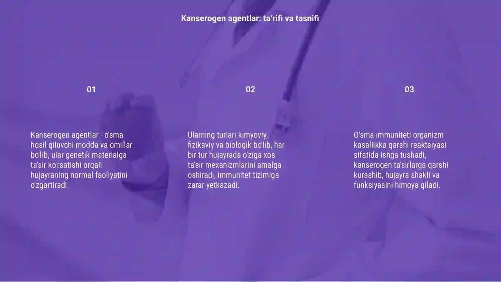 Kanserogen agentlar va ularning hujayralar bilan o'zaro ta'siri 3