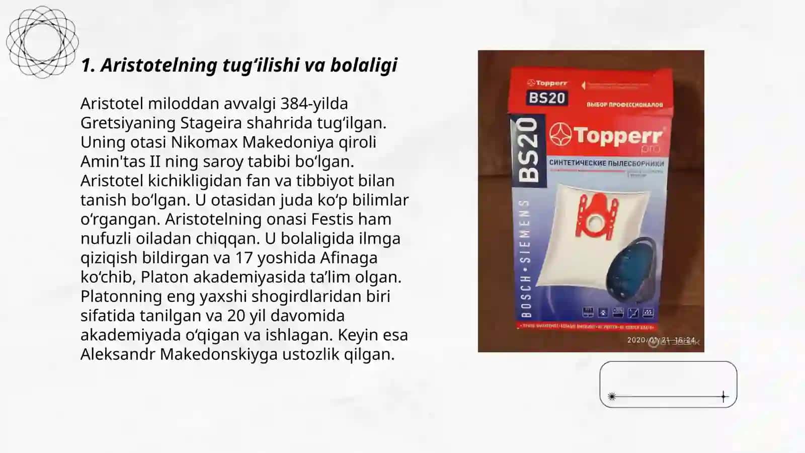 Aristotelning hayoti, faoliyati va asarlari 3