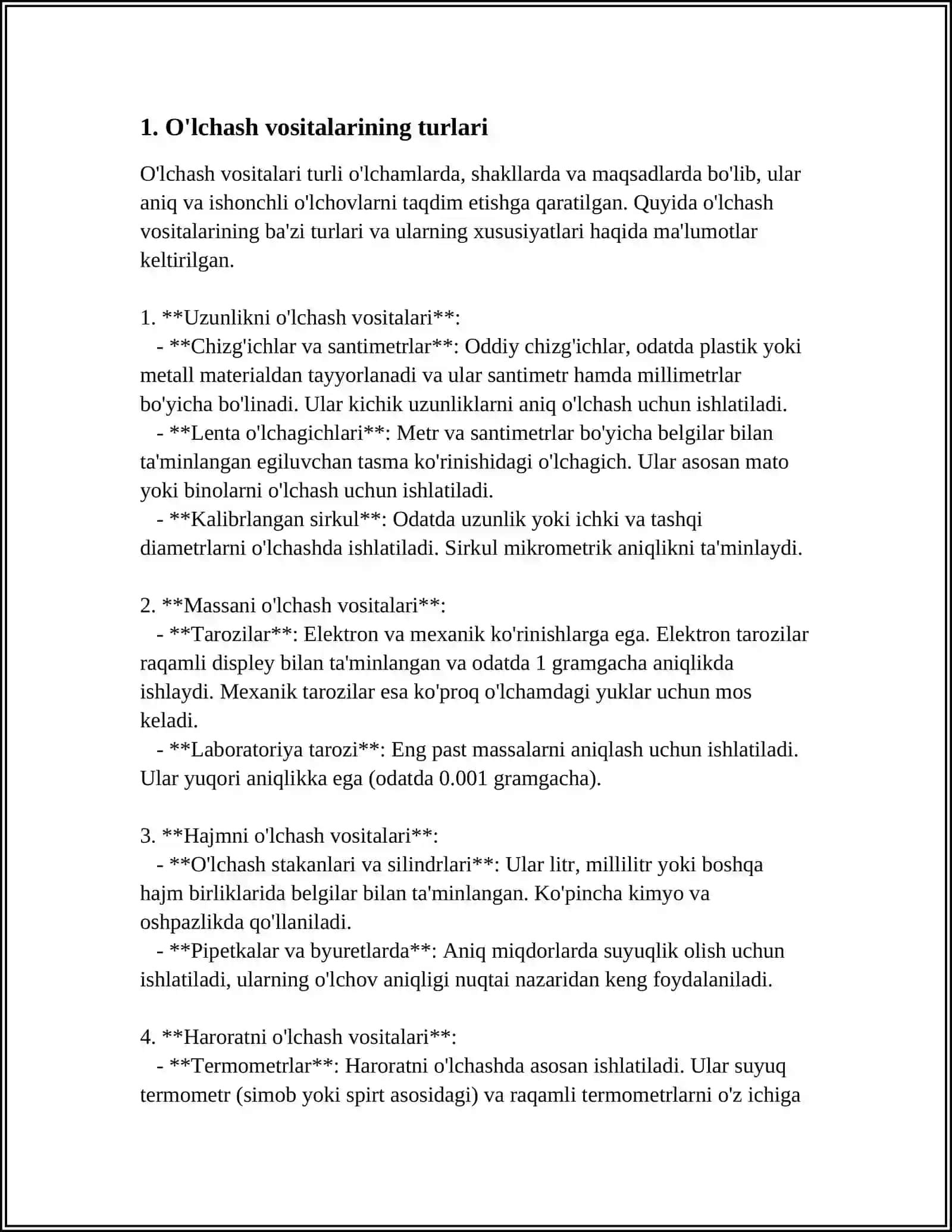 O'LCHASH VOSITALARI VA USULLARI 3