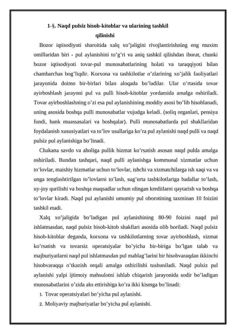 Naqd pulsiz hisob-kitob operatsiyalari hisobi 3