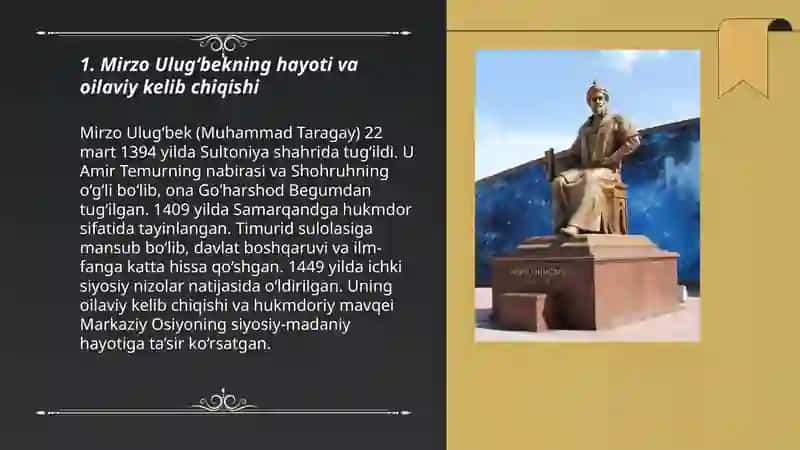 Mirzo Ulug‘bek - davlat arbobi va buyuk olim 3