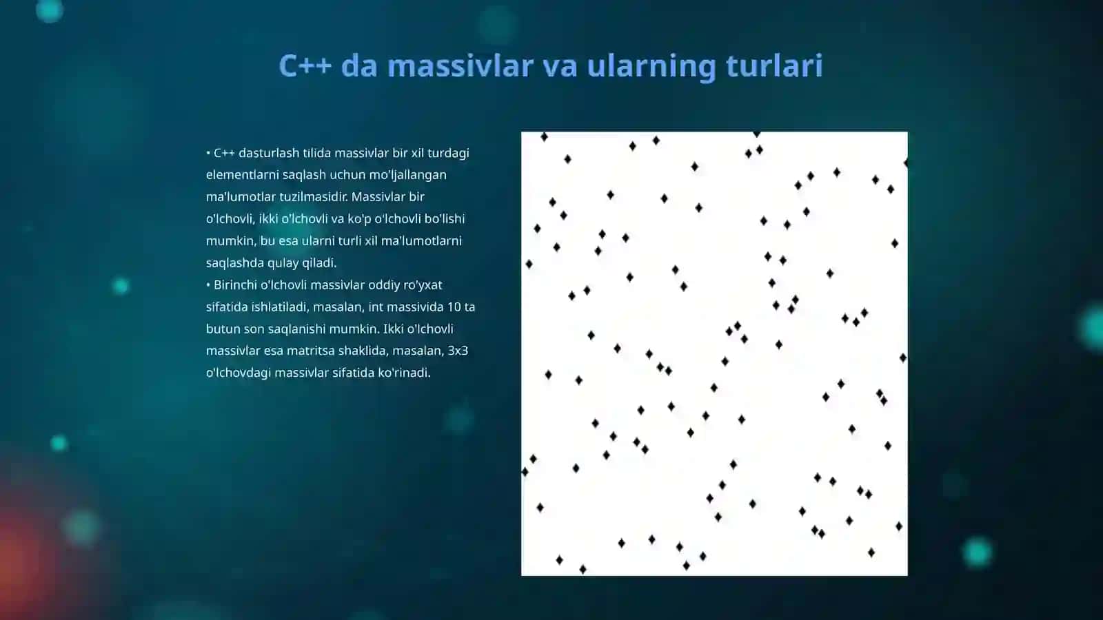 C++ tilida massiv elementlarini tahlil qilish va saralash 3