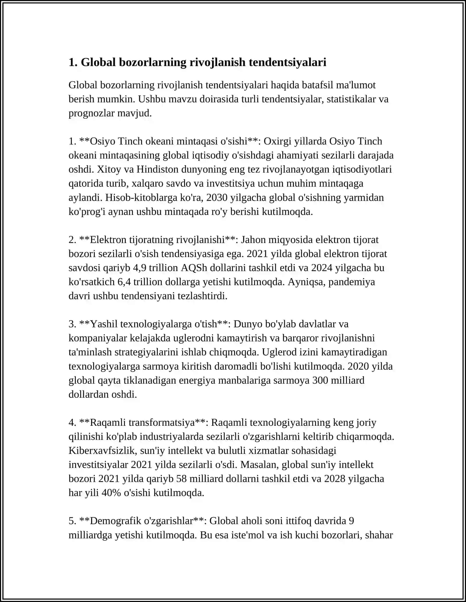 GLOBAL MARKETS 3