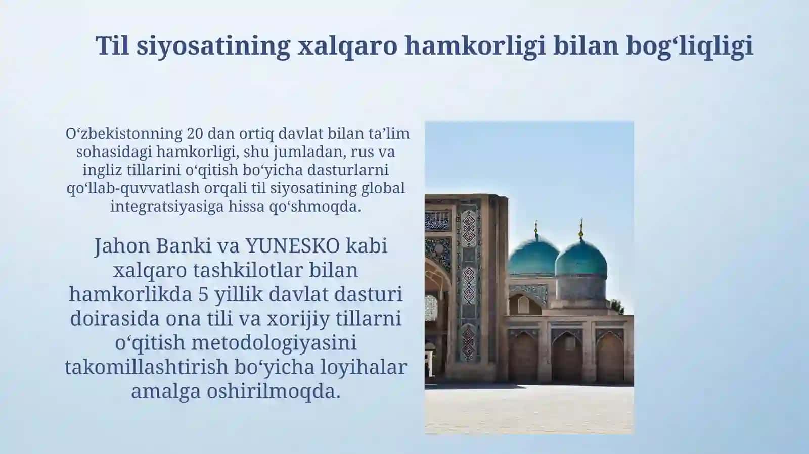 Yangi O'zbekistonda til siyosati haqida 3