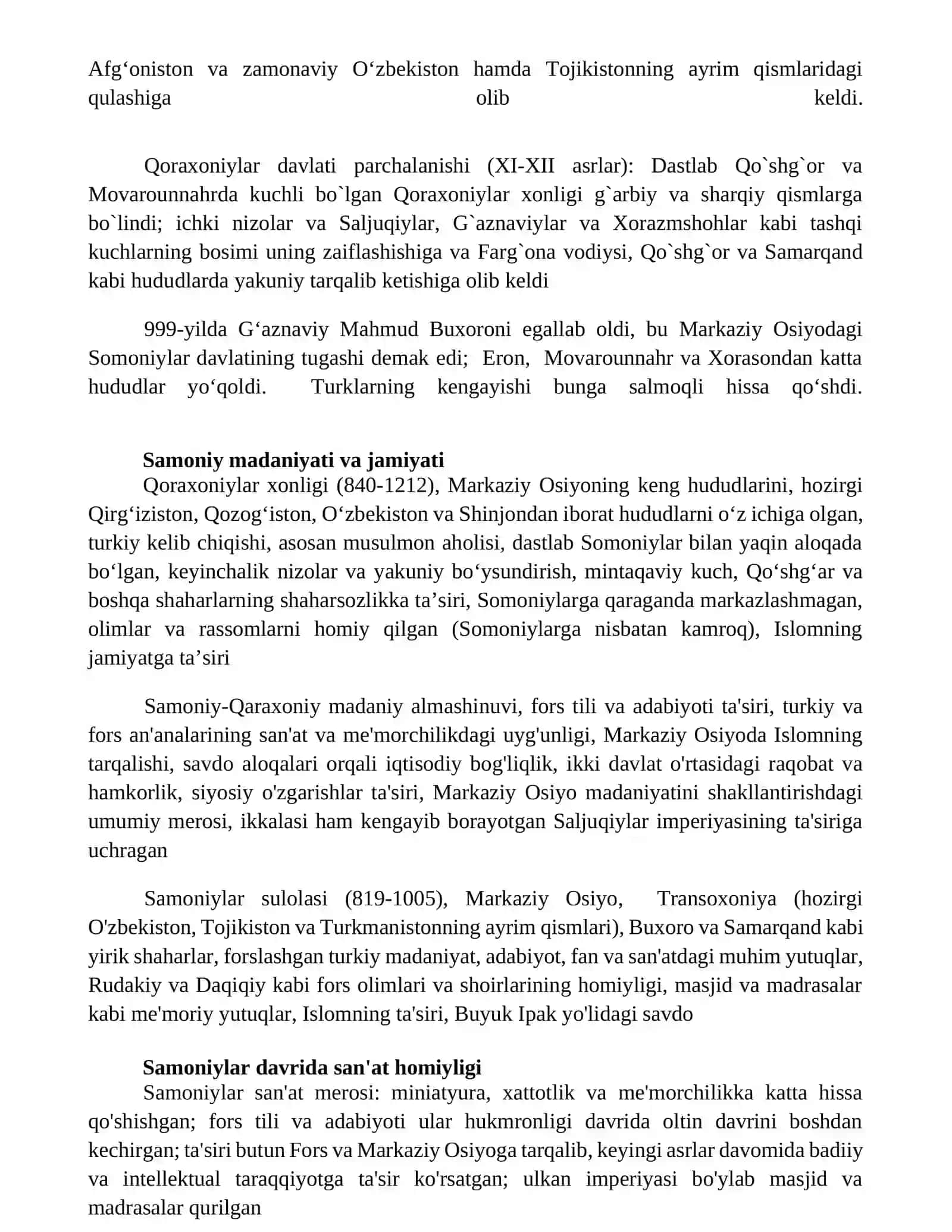 Samoniylar va Qoraxoniylar davrida tarix fani 3