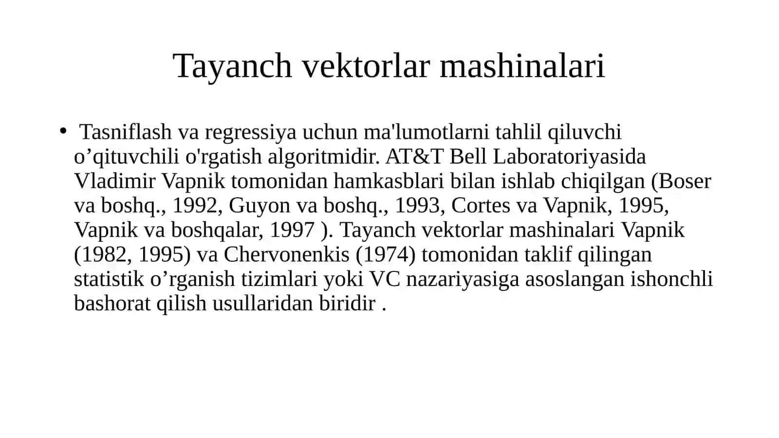 Tayanch vektorlar mashinalari 3