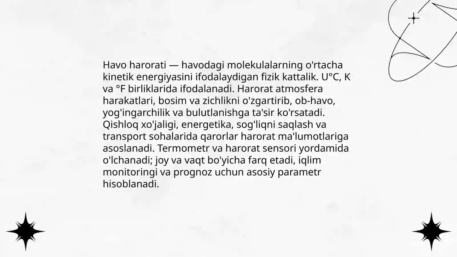 Havo harorati va uni o'lchash 3