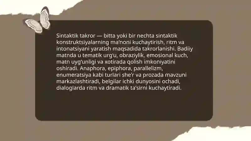 Badiiy matnda sintaktik takror 3