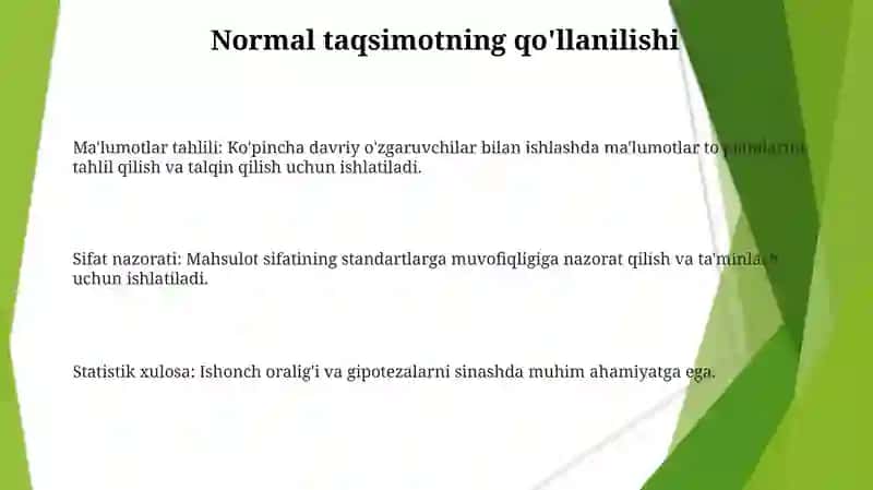 Narmal taqsimlanish nazariyasi 3