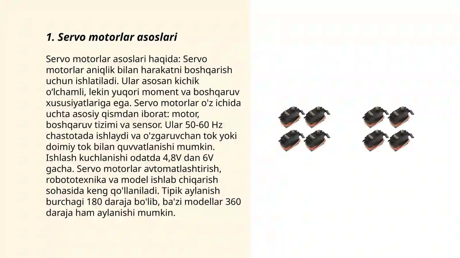 Servo motorlar asoslari 3