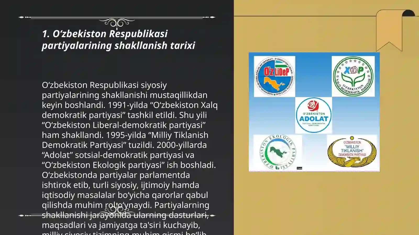 O‘zbekiston Respublikasida partiyalar tarixi va faoliyati 3