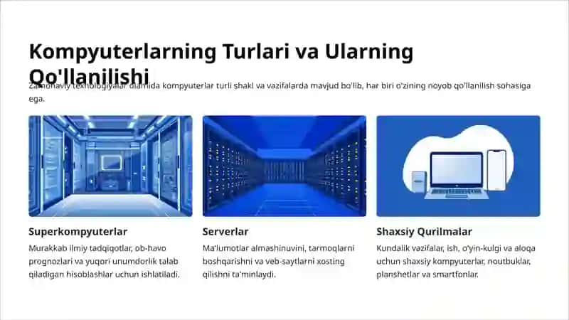 Kompyuter ishlash va tarkibiy qismlari PPT 3