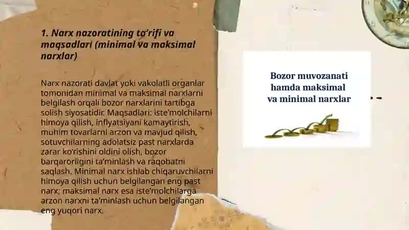 Narx nazorati: minimal va maksimal narxlar 3