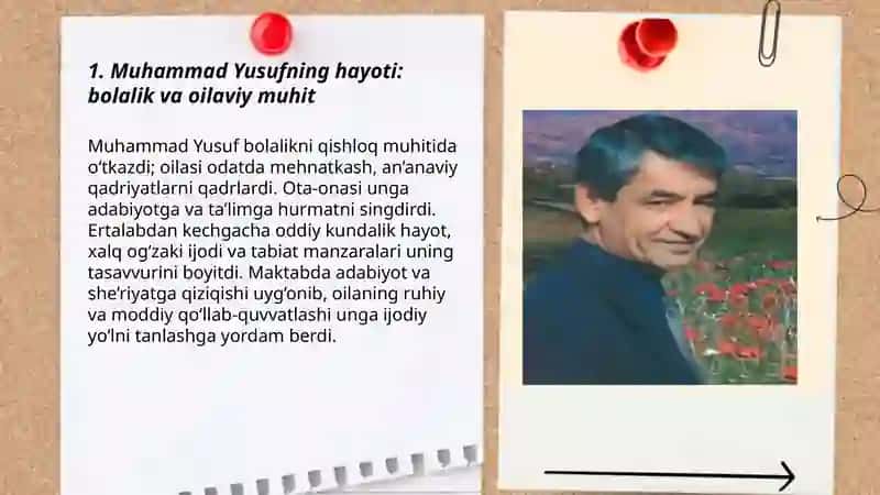 Muhammad Yusufning hayoti va ijodi sherlari 3