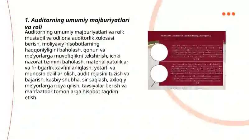 Auditorning majburiyatlari va javobgarligi 3
