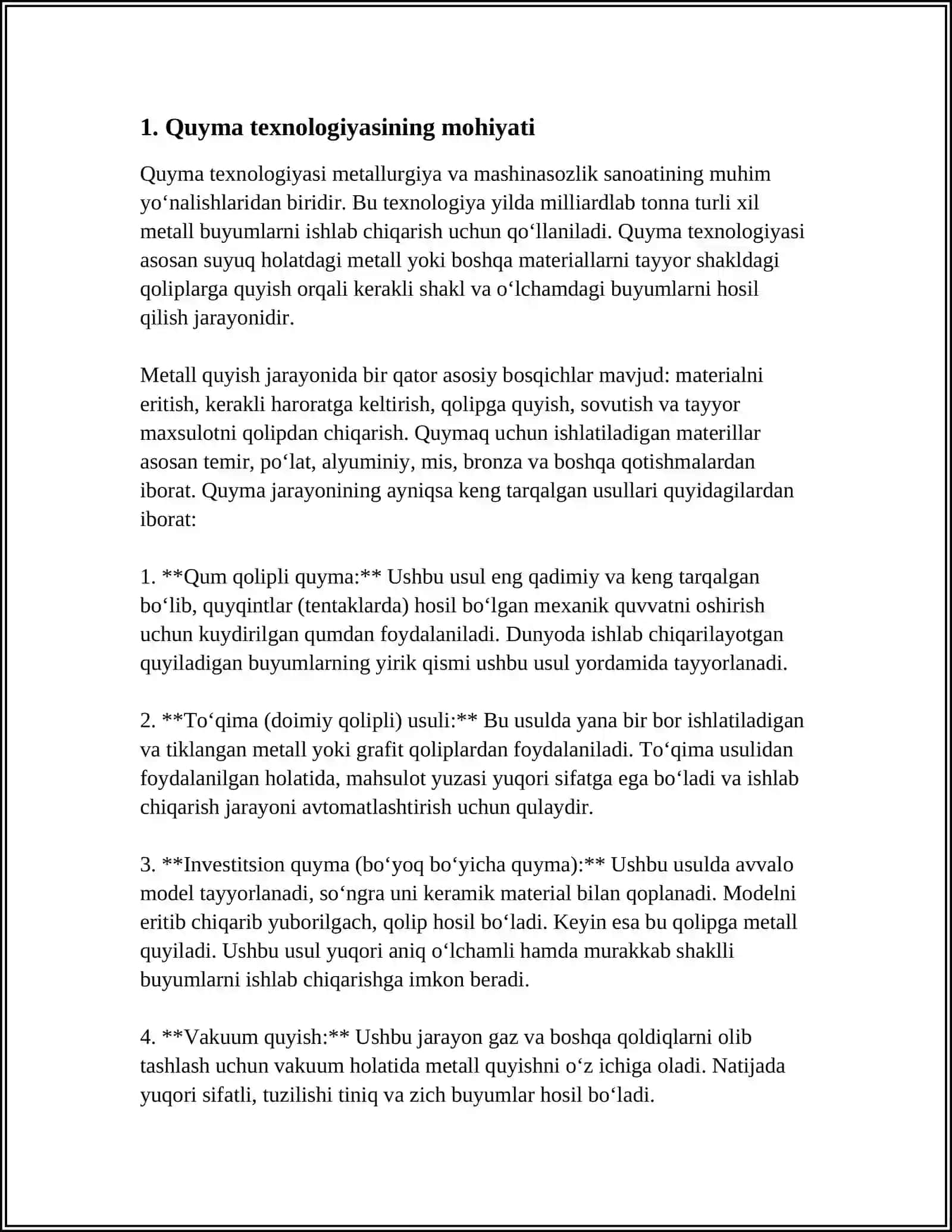 QUYMAKORLIK USULINING AFZALLIKLARI VA KAMCHILIKLARI 3