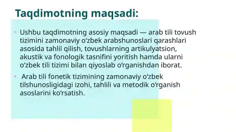 Zamonaviy arabshunoslarning arab tili tovushlari tasnifi 3