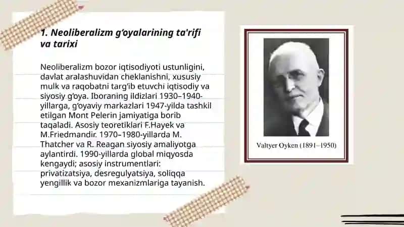 NEOLIBERALIZM G‘OYALARINING MOHIYATI VA AHAMIYATI 3