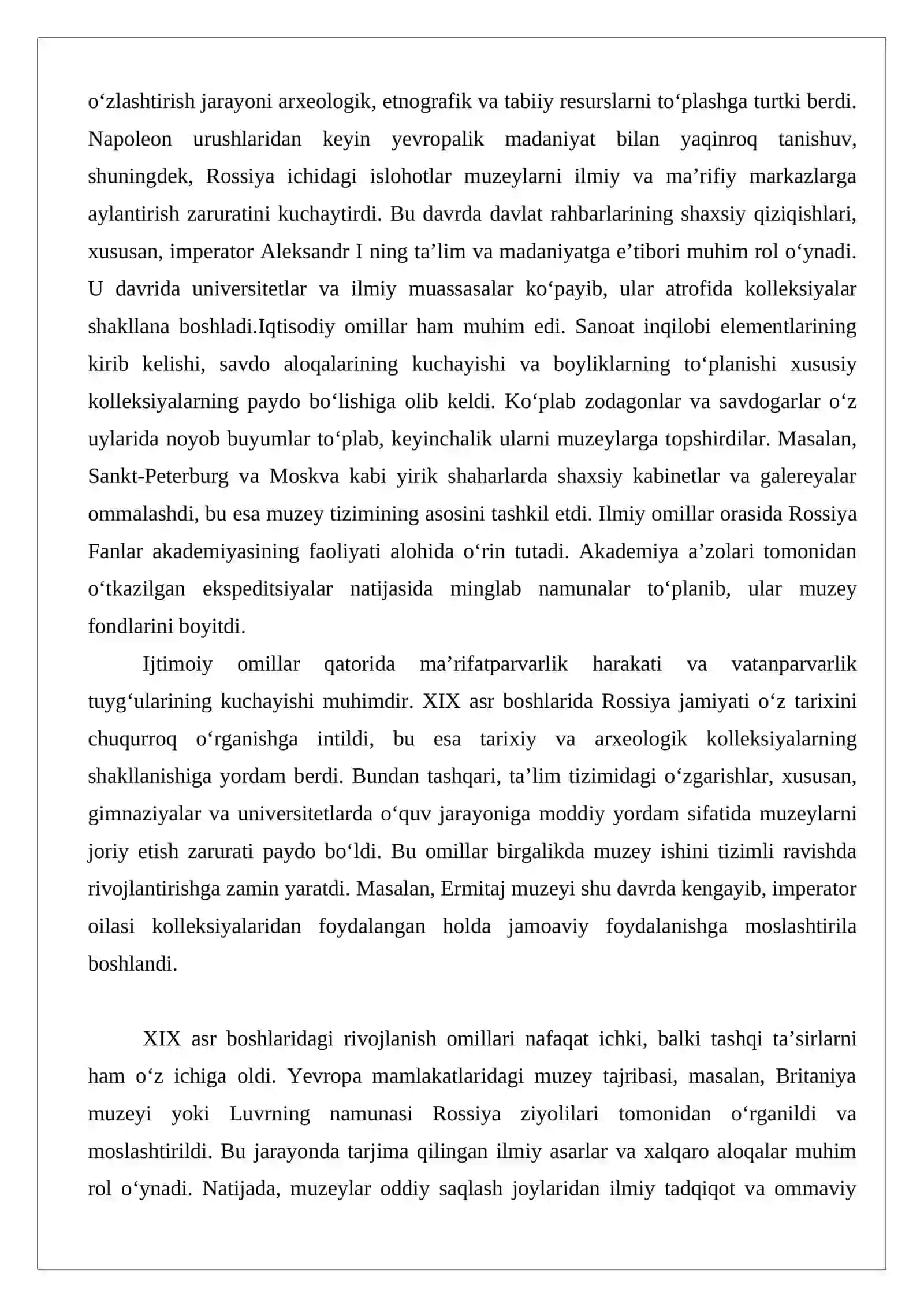 XIX asrda Rossiya muzeylari taraqqiyoti 3