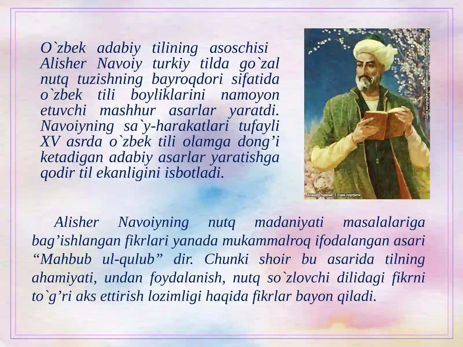 Alisher Navoiyijodidanutqmadaniyatimasalalarivanotiqliksan’ati 3