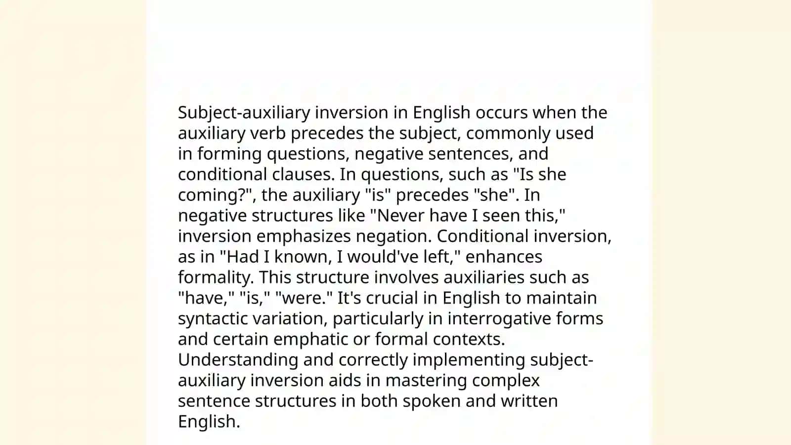 Leaving out words after auxiliary verb 3