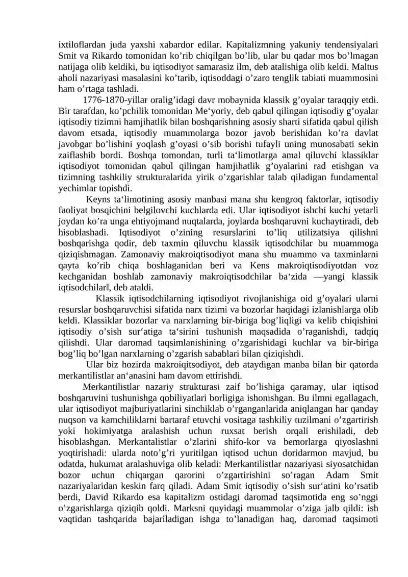 Klassik Iqtisodiy Maktab 3