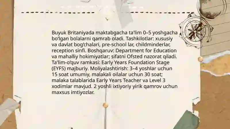 Buyuk Britaniya maktabgacha ta'lim 3