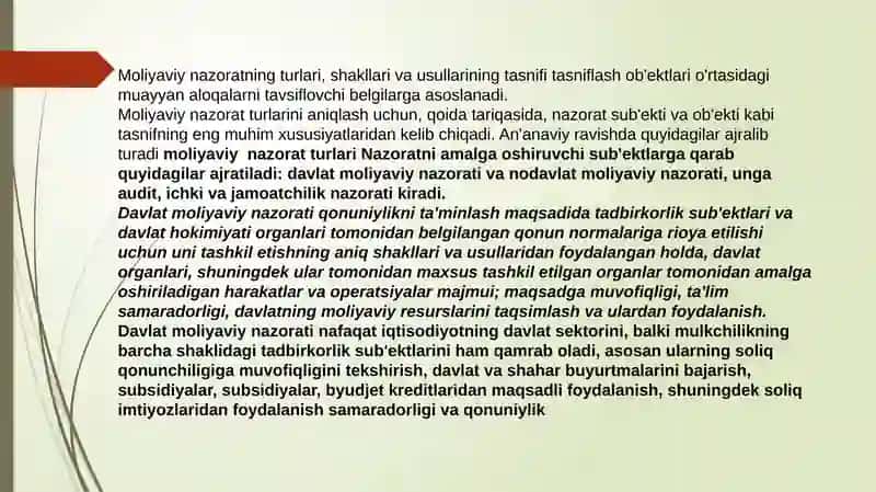 MOLIYAVIY NAZORATNING TURLARI 3