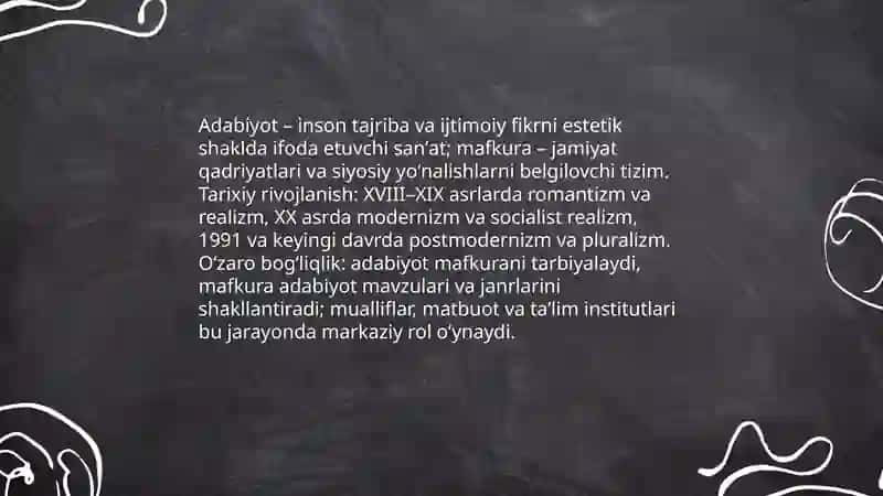 Adabiyot va mafkura mavzusida taqdimot 3