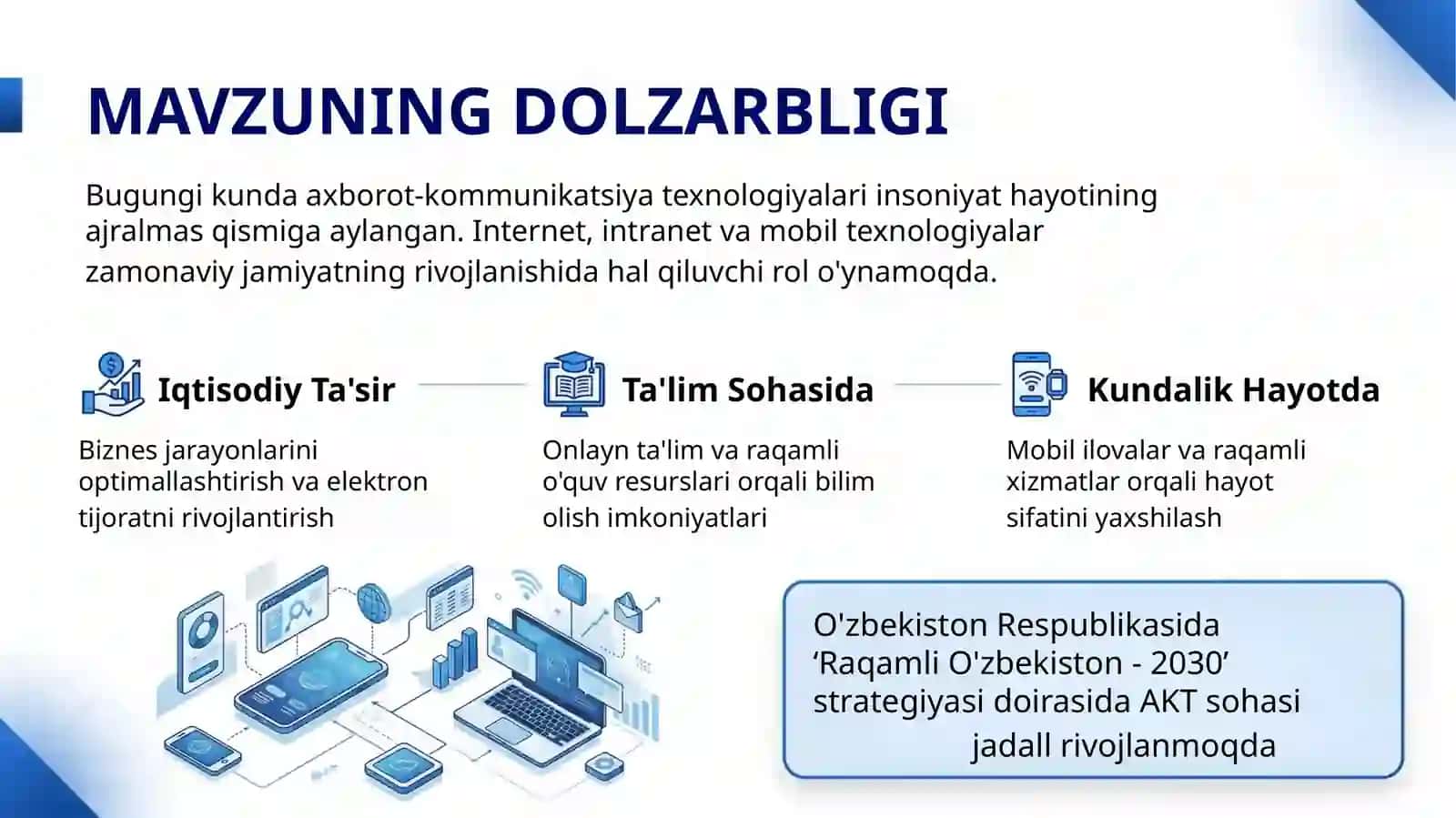 INTERNET VA INTRANET XIZMATI. MOBIL INTERNET TEXNOLOGIYALARI 3