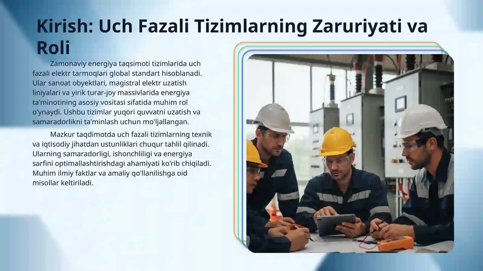 Uch fazali tizimlarning afzalliklari 3