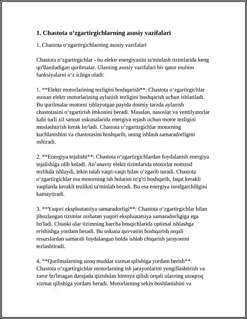 Chastota Oʻzgartirgichlarning Vazifalari 3