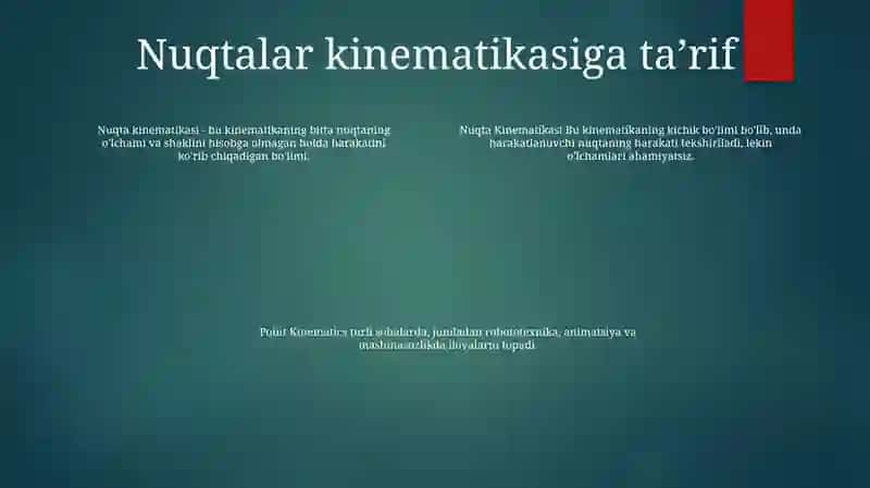 Nuqta Kinematikasi 3