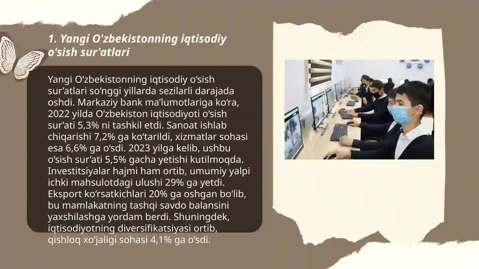 Yangi O'zbekistonning iqtisodiy o'sish sur'atlari 3