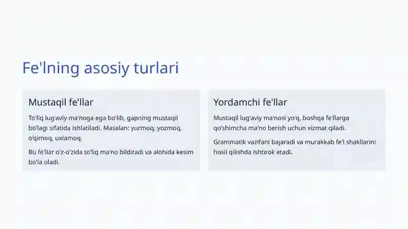Fe'lning Umumiy Grammatik Tavsifi 3