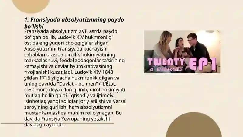 Fransiya absalyutizmining hususiyati 3