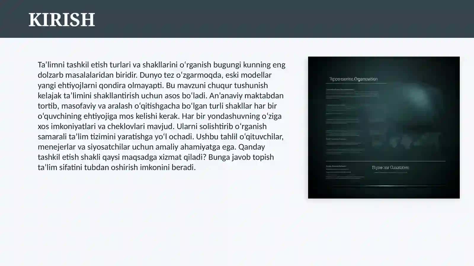 TA’LIMNI TASHKIL ETISH TURLARI VA SHAKLLARI 3
