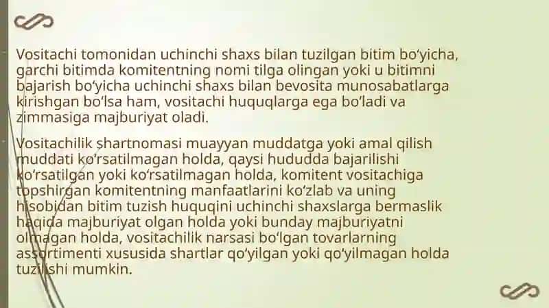Vositachilik shartnomasi 3