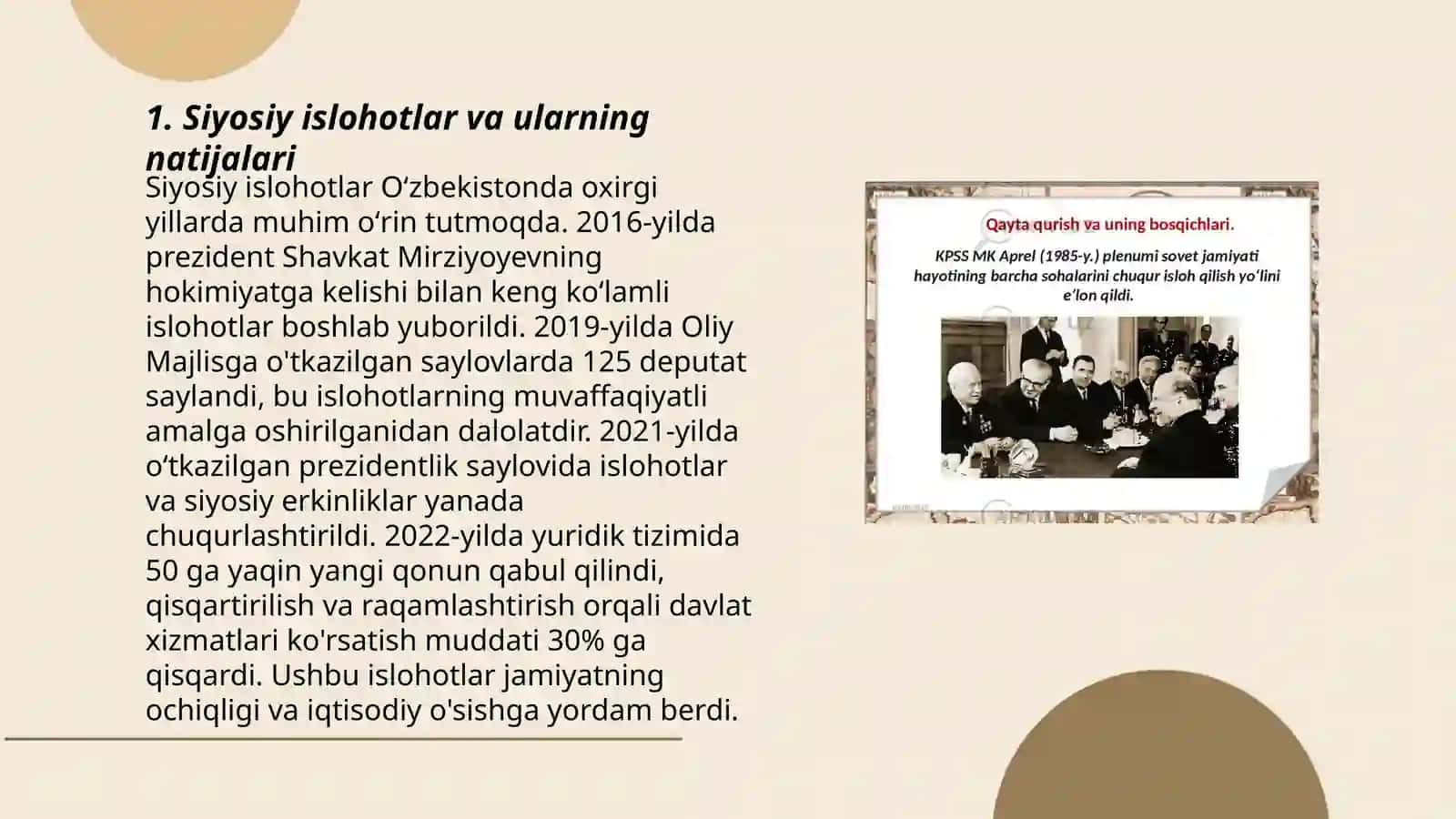 Siyosiy islohotlar Oʻzbekistonda 3