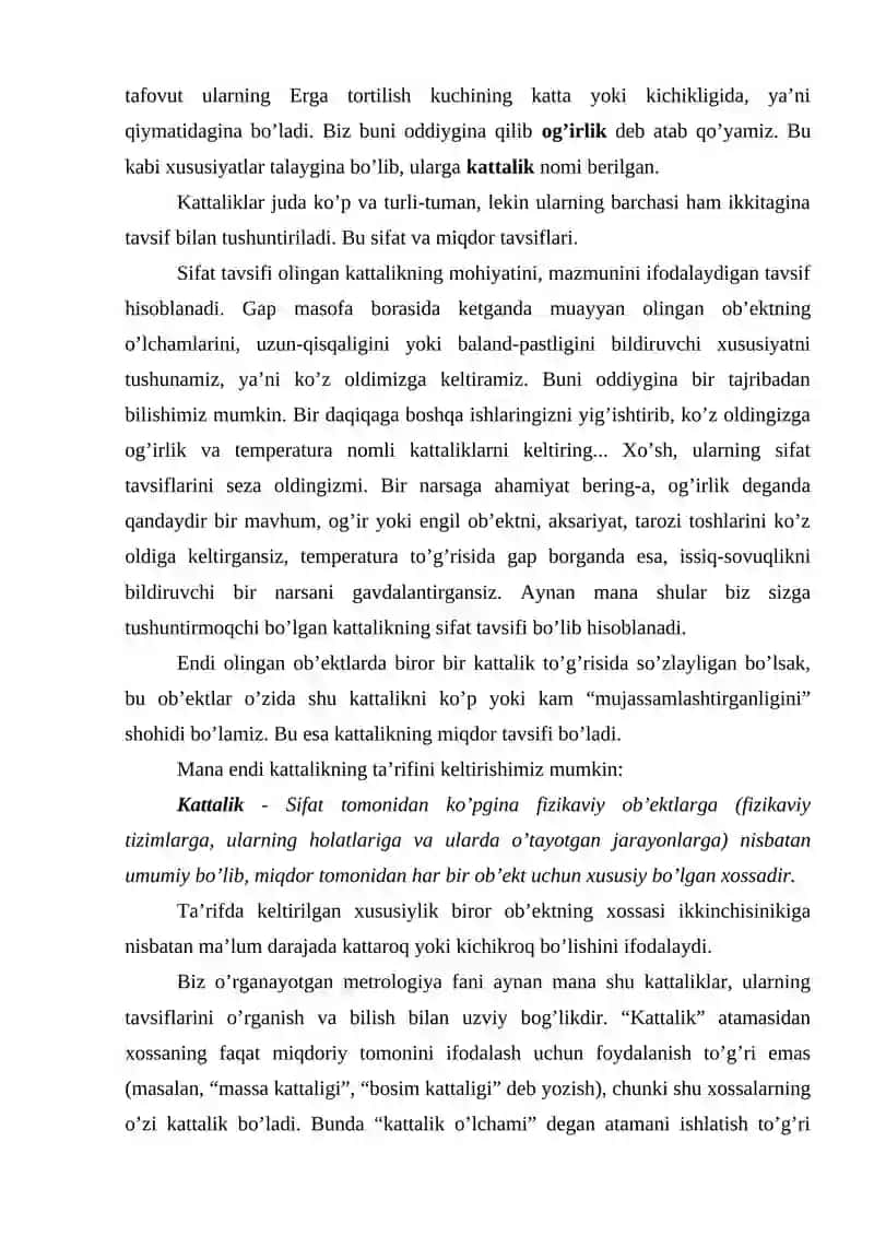 O`lchash xatoliklari va ularning tasnifi (klassifikatsiyasi) 3